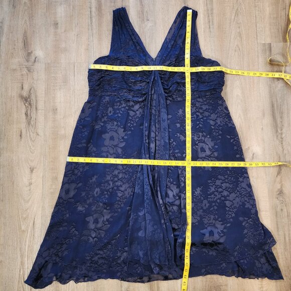 R+M Richards Purple Silk Blend Dress Floral Whimsigoth Witchy Size 22W - Picture 5 of 9